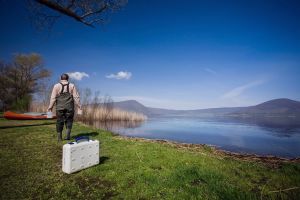 Environmental software for environmental data management water sampling by the lake