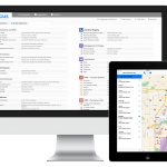 Sustainability software screenshot of Locus Platform applications menu and iPad with sampling interface