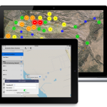 Environmental data management software screenshot of Locus GIS application with mobile app for sampling locations