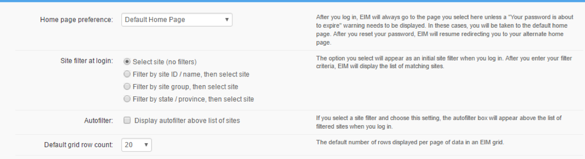 Locus EIM - Set your homepage