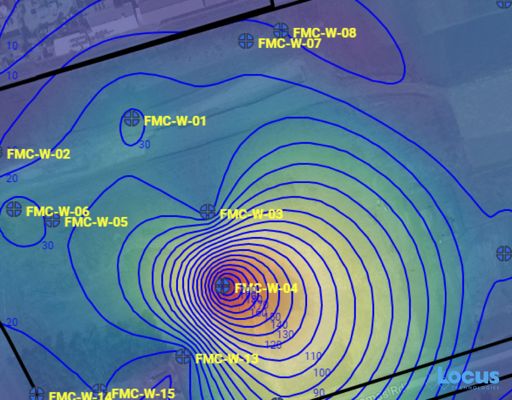 Groundwater contour map