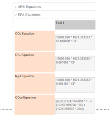 EPA equations