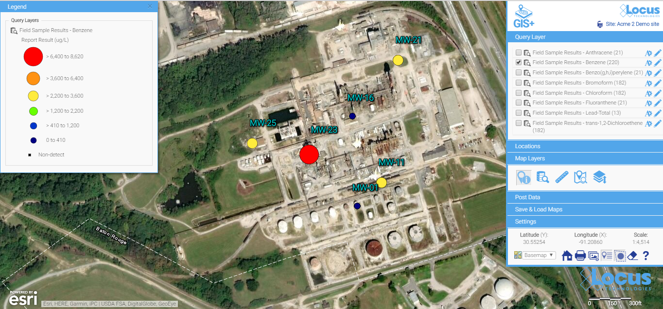 Locus GIS+ Analytical Query Map