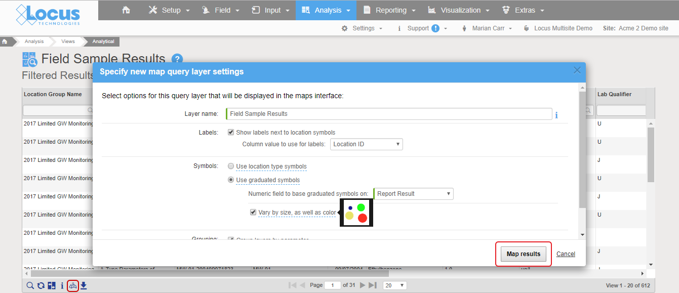 Locus GIS+ Analytical Query