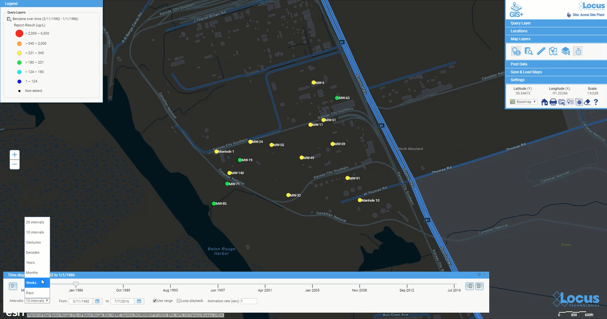 GIS+ time slider