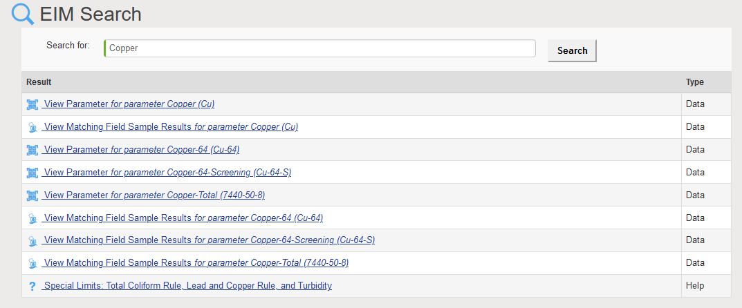 Locus EIM Search Results
