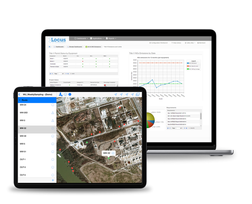 Locus environmental data mapping software