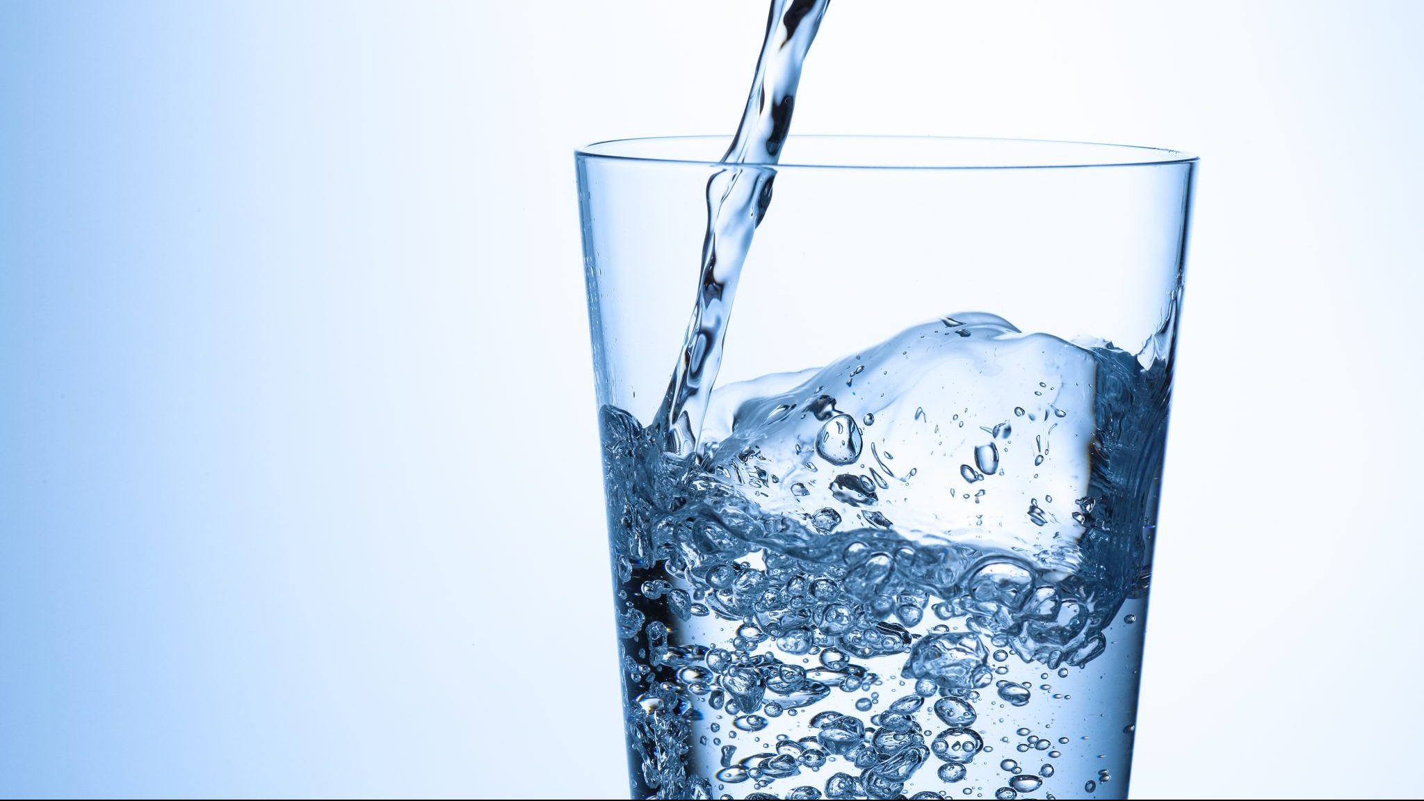 Glass of clean drinking water.