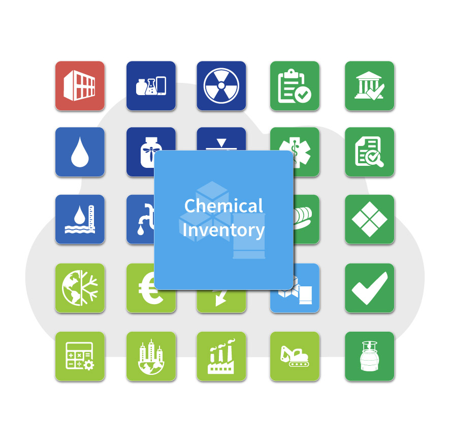 Static navigation grid to show Chemical Inventory software among other EHS software apps.